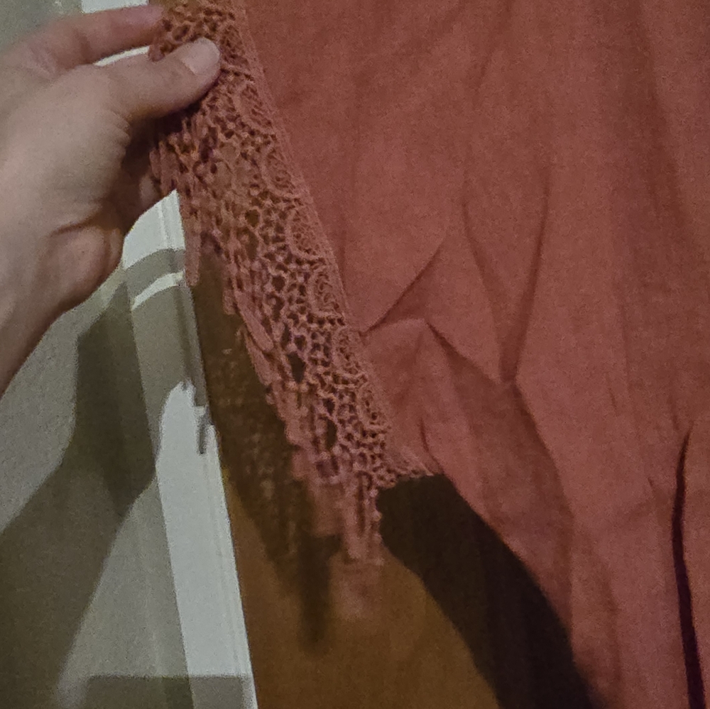 Valentina Naldi Elegant Fringe Women's Shawl - Coral - Picture 5 of 9